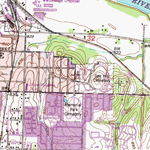 Topographic Map of Mount Calvary Catholic Cemetery, KS