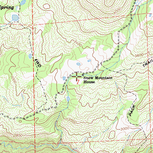 Topographic Map of Snow Mountain House, CA