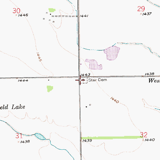 Topographic Map of Star Cemetery, KS