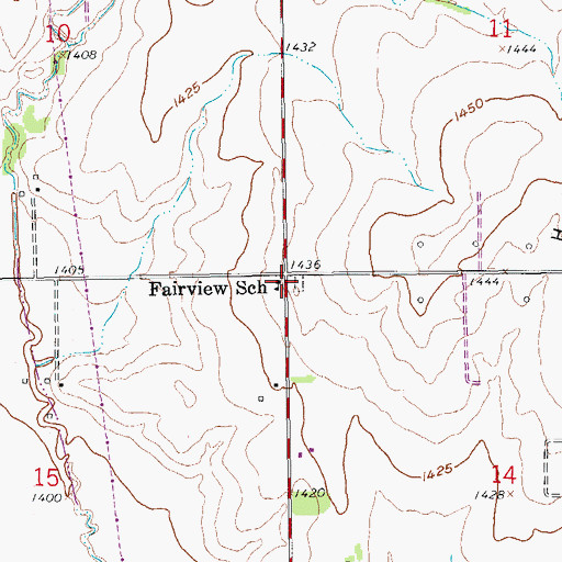 Topographic Map of Fairview Pioneer Cemetery, KS