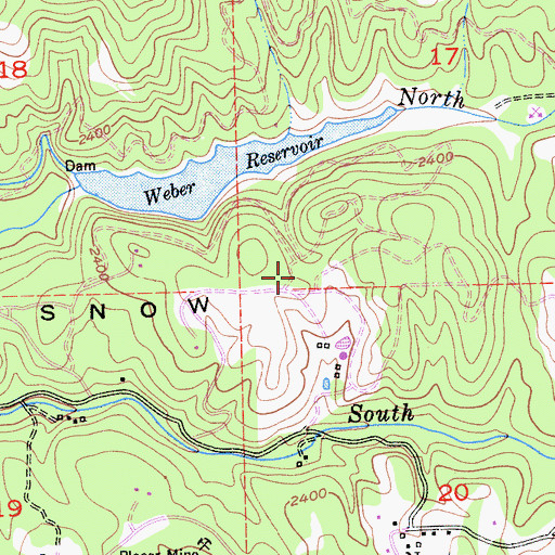 Topographic Map of Snow Ridge, CA