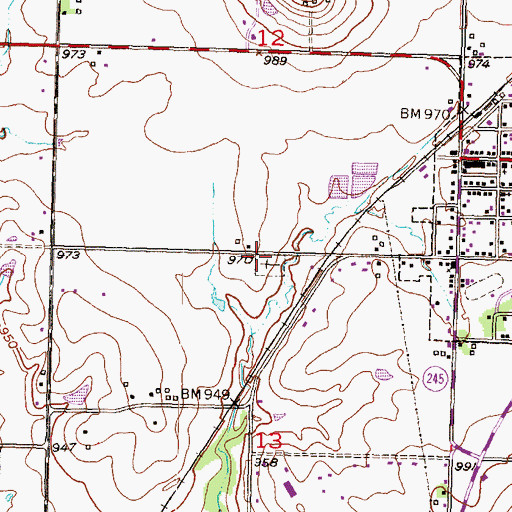 Topographic Map of Saint Aloysius Cemetery, KS