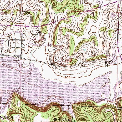 Topographic Map of Ozawkie Cemetery, KS