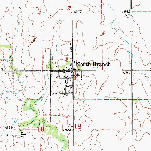 Topographic Map of North Branch Friends Cemetery, KS