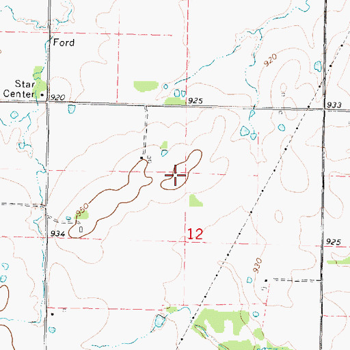 Topographic Map of Lucas Cemetery, KS