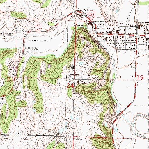 Topographic Map of Easton Cemetery, KS