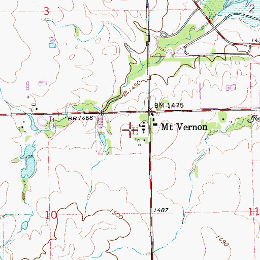 Topographic Map of Saint Rose Cemetery, KS