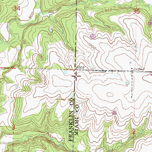 Topographic Map of New Hope Cemetery, KS