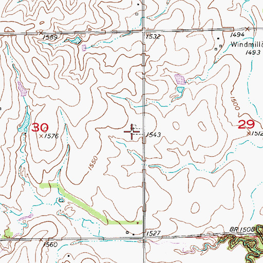 Topographic Map of Naomi Cemetery, KS