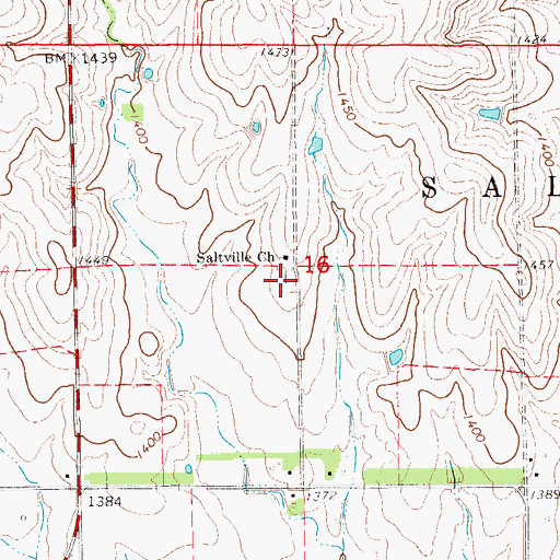 Topographic Map of Saltville Cemetery, KS