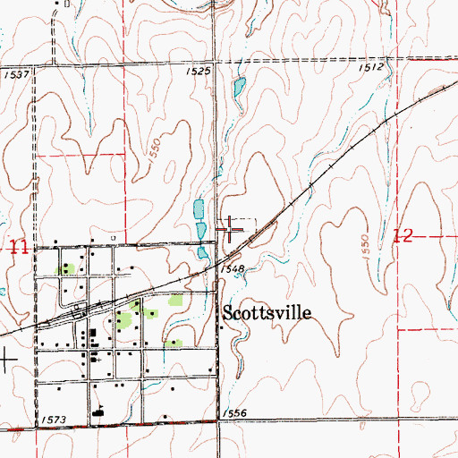 Topographic Map of Scottsville Cemetery, KS