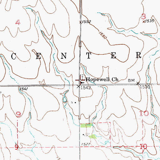 Topographic Map of Hopewell Cemetery, KS