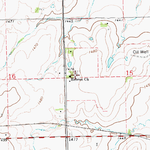 Topographic Map of Hebron Lutheran Church Cemetery, KS