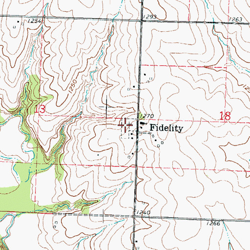 Topographic Map of Saint Augustine's Cemetery, KS