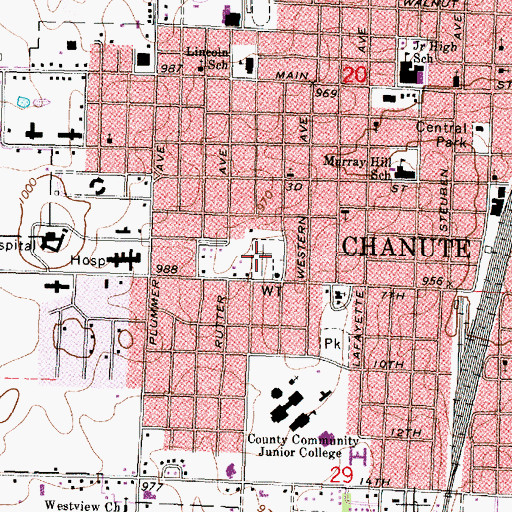 Topographic Map of Saint Patricks Cemetery, KS