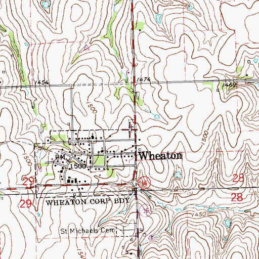 Topographic Map of Saint Luke Lutheran North Cemetery, KS