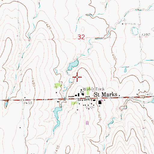 Topographic Map of Saint Mark Cemetery, KS