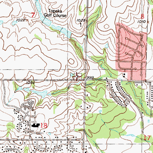 Topographic Map of Mission Center Cemetery, KS
