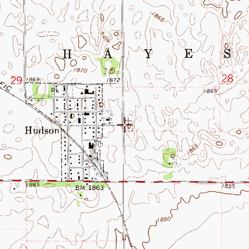 Topographic Map of Trinity Cemetery, KS