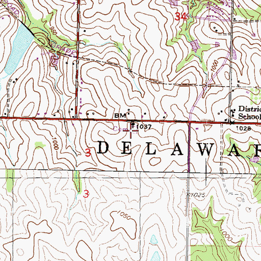Topographic Map of Maywood Community Church Cemetery, KS