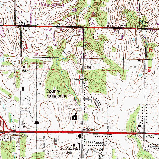 Topographic Map of Wyandotte County Cemetery, KS
