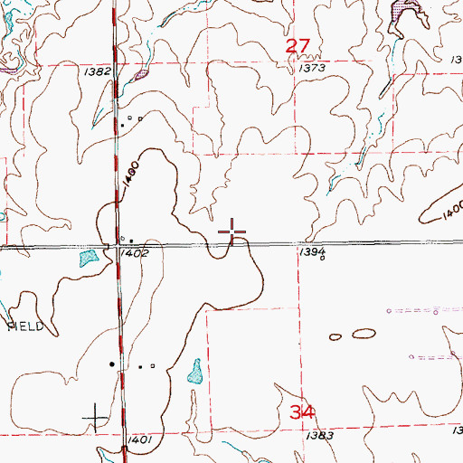 Topographic Map of Lorraine Avenue Mennonite Cemetery, KS