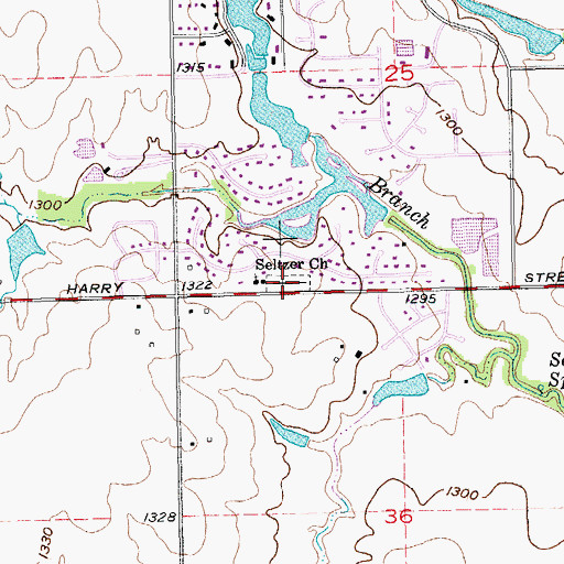 Topographic Map of Seltzer Springs Cemetery, KS