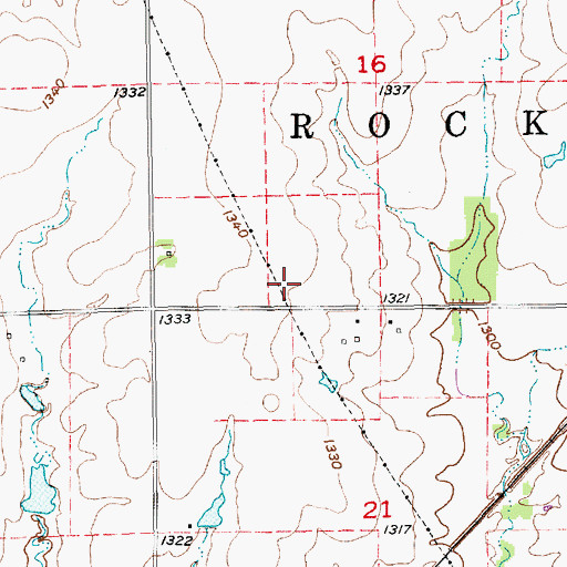 Topographic Map of Hillcrest Cemetery, KS