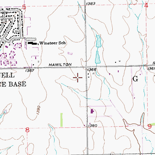 Topographic Map of Reflection Point Cemetery, KS