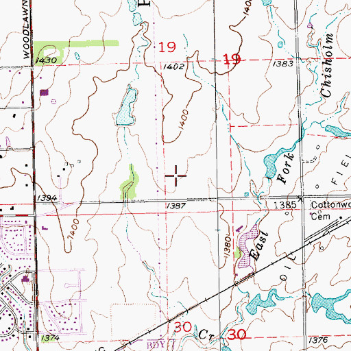 Topographic Map of Ascension Cemetery, KS
