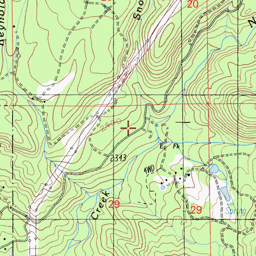 Topographic Map of Snowslide Creek, CA