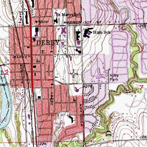 Topographic Map of El Paso Cemetery, KS