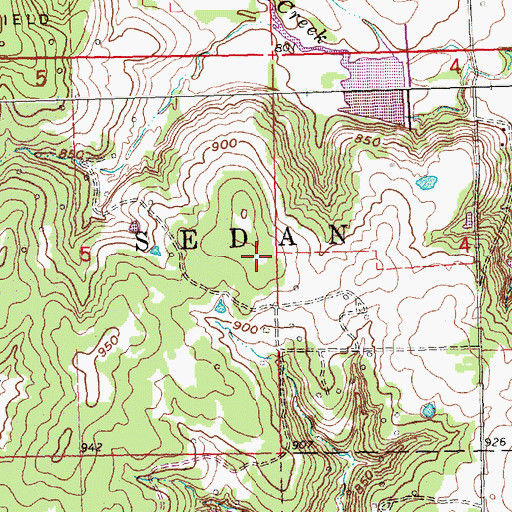 Topographic Map of Alford Cemetery, KS