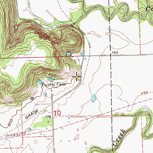 Topographic Map of Chautauqua Cemetery, KS