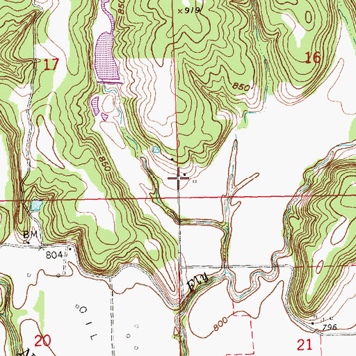 Topographic Map of Mount Vernon Cemetery, KS