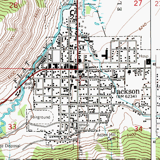 Topographic Map of Jackson Hole Fire and Emergency Medical Services Station 1 Jackson, WY