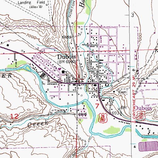Topographic Map of Dubois Volunteer Fire Department, WY