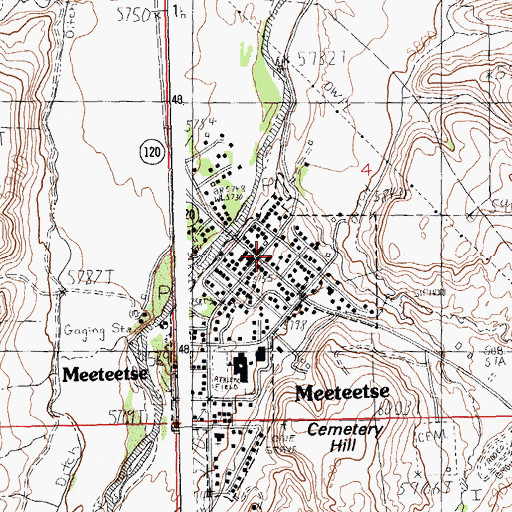 Topographic Map of Park County Fire Protection District 3 Meeteetse Fire Department, WY