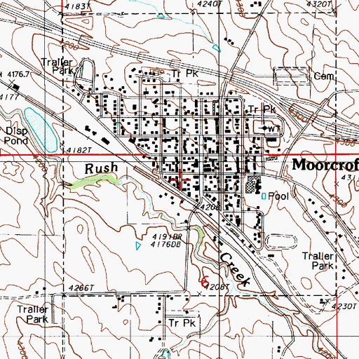 Topographic Map of Crook County Fire Department - Moorcroft, WY