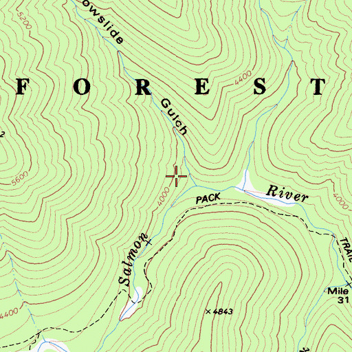 Topographic Map of Snowslide Gulch, CA