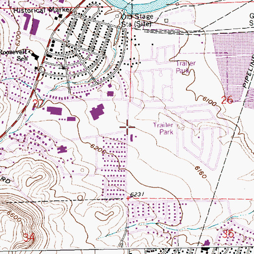 Topographic Map of Green River Fire Department Station 2, WY