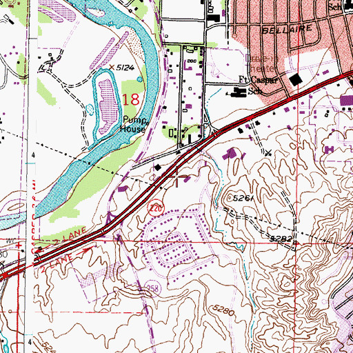 Topographic Map of Natrona County Fire Protection District West Station, WY