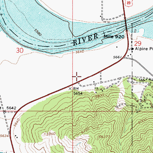 Topographic Map of Alpine Fire Department, WY