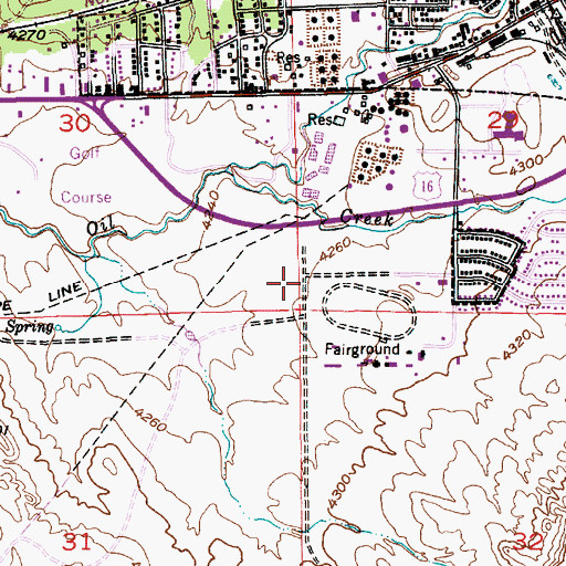 Topographic Map of Newcastle Volunteer Fire Department, WY
