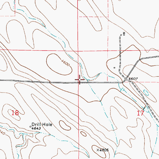Topographic Map of Campbell County Fire Department Station 11 Sleepy Hollow, WY