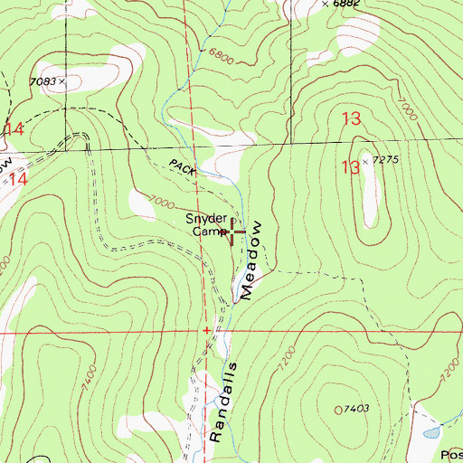 Topographic Map of Snyder Camp, CA