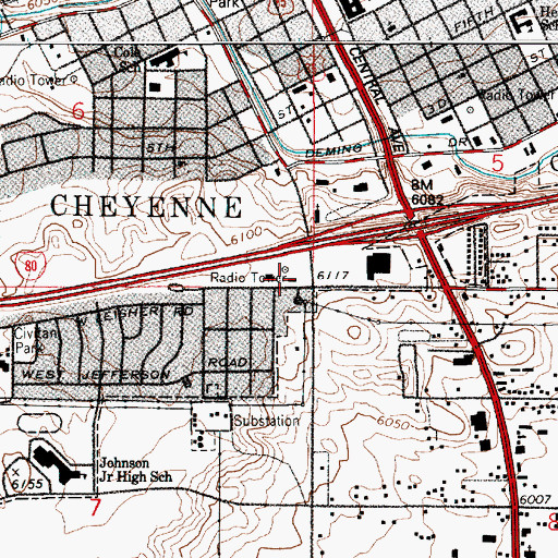 Topographic Map of Cheyenne Fire and Rescue Station 2, WY