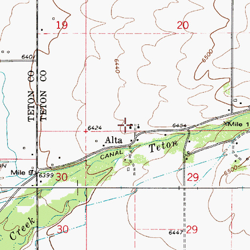 Topographic Map of Jackson Hole Fire and EMS 5 Alta, WY