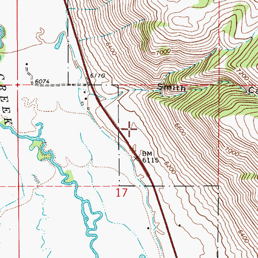 Topographic Map of Jackson Hole Fire and Emergency Medical Services Station 7 Adams Canyon / Watsabaugh Facility, WY