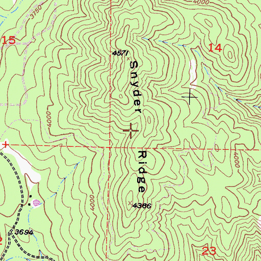 Topographic Map of Snyder Ridge, CA